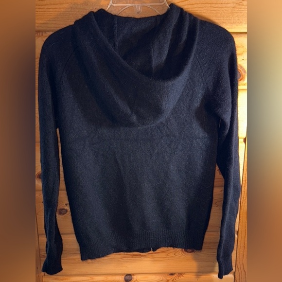 Isaac Mizrahi Black Rabbit/Lamb Wool Zip-Up Hoodie Small - Picture 3 of 4